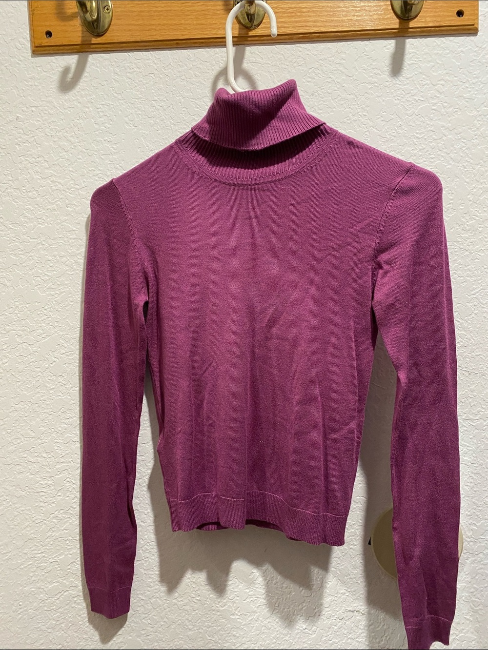 Mango Purple Ribbed Turtleneck Sweater